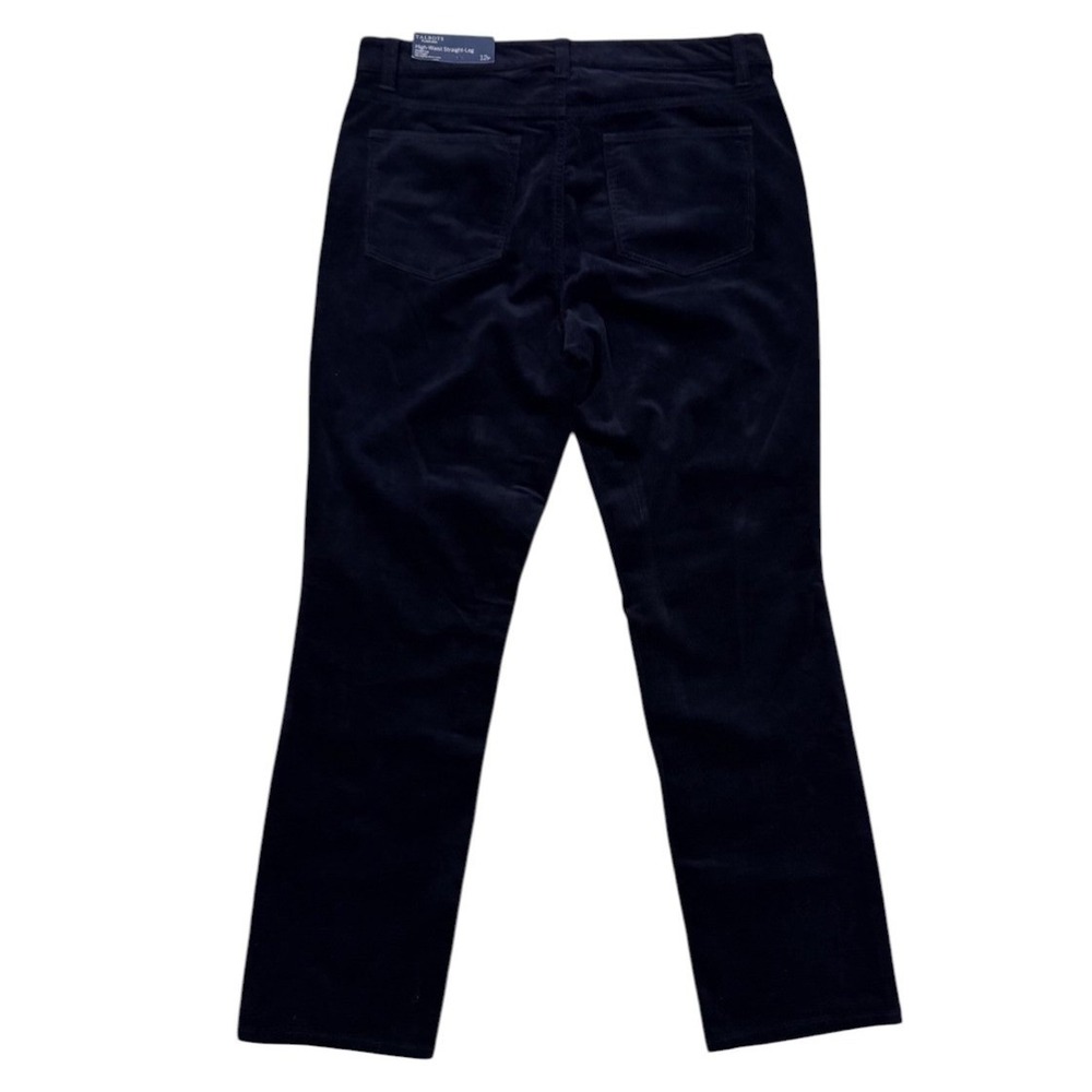 Talbots Corduroy Pants Womens 12P Navy Flawless High-Waist Straight-Leg NWT - Picture 3 of 7